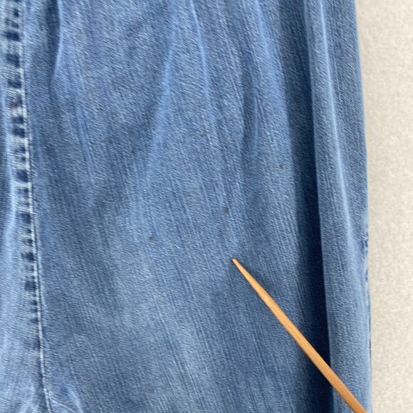 EILEEN FISHER Pants XS Tencel Organic Cotton Chambray Utility Tapered Ankle Blue - Picture 15 of 16